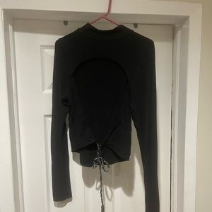 fp open-back mock-neck top